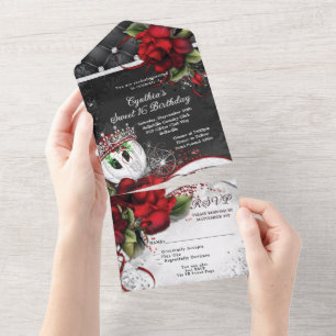 ALLA I EN Sweet 16 Quince Event-inbjudan