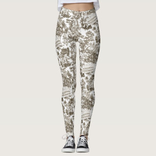 Alla i Harmony Toile de Jouy (bläck) Leggings