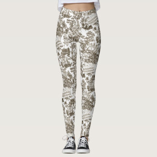 Alla i Harmony Toile de Jouy (bläck) Leggings
