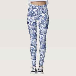 Alla i Harmony Toile de Jouy (indigo bläck) Leggings