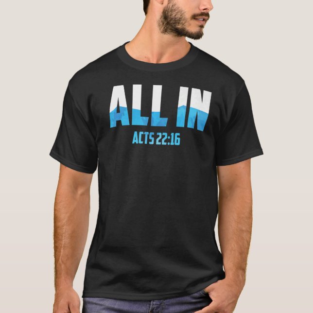Alla i lag 2216, Baptism Christian Vatten T Shirt (Framsida)