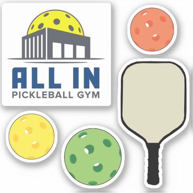 Alla i Pickleball Gym Stickers Klistermärken (Framsida)
