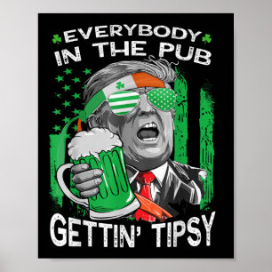 Alla i Pub för att få fram tipsy-funne St Patric Poster