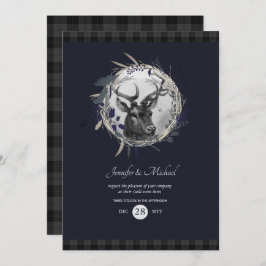 ALLA inbjudningar - Blågrå Tartan med vintersvin