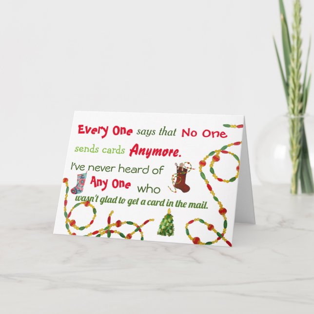 Alla, ingen, inget julkort helgkort (Framsida)