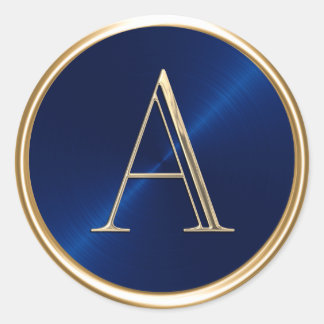 ALLA INITIALER Guld Monogram på alla färg Runt Klistermärke