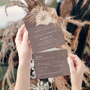 Alla inkluderade Boho Pampas Rustic Bröllop OSA