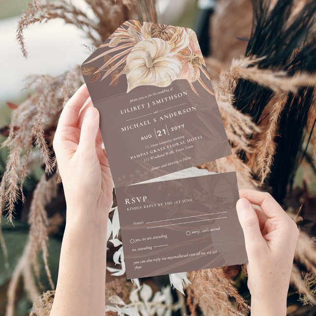 Alla inkluderade Boho Pampas Rustic Bröllop OSA (Skapare uppladdad)