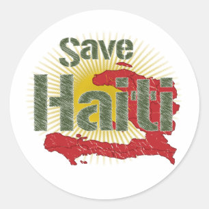 ALLA INKOMSTER går till RED KOR - Spara Haiti Runt Klistermärke