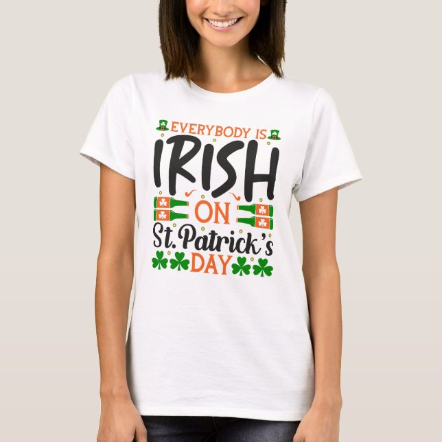Alla irländska på St. Patrick's Day T Shirt (Framsida)