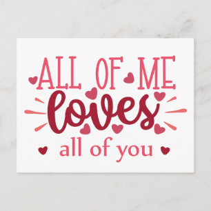 Alla jag, kärlek, ni valentine kärlek helg vykort