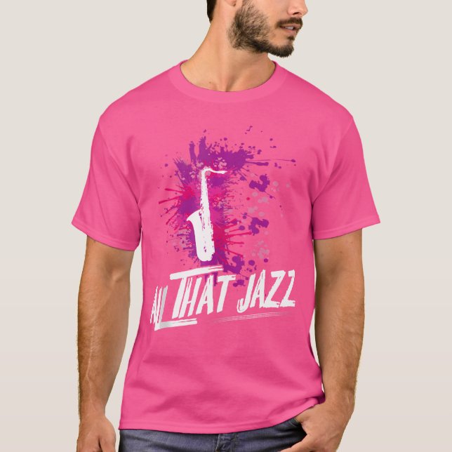 Alla Jazz Music Instrument Saxophone T Shirt (Framsida)