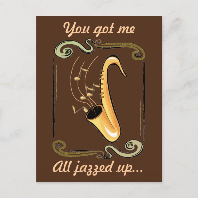 Alla Jazzed Up Valentine Day Postcard Vykort (Framsida)