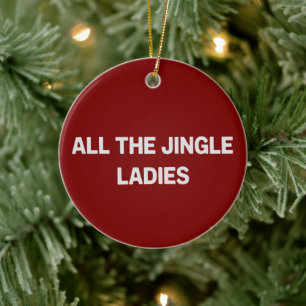 Alla Jingle-Damer Roliga Julmatchande  Julgransprydnad Keramik
