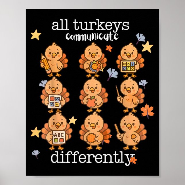 Alla kalkoner kommunicerar olika Thanksgiving A Poster (Framsidan)