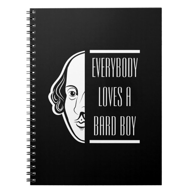 Alla Kärlek A Bard Boy Shakespeare Thespian Anteckningsbok (Framsidan)