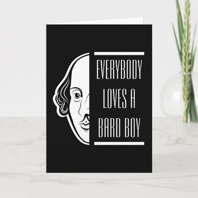 Alla Kärlek A Bard Boy Shakespeare Thespian Kort (Framsida)