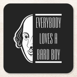 Alla Kärlek A Bard Boy Shakespeare Thespian Underlägg Papper Kvadrat