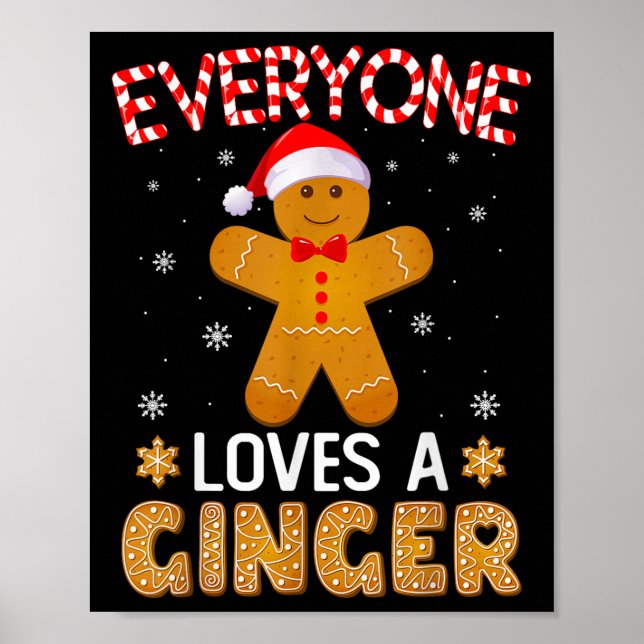 Alla Kärlek A Ginger Funny Gingerbröd Christma Poster (Framsidan)