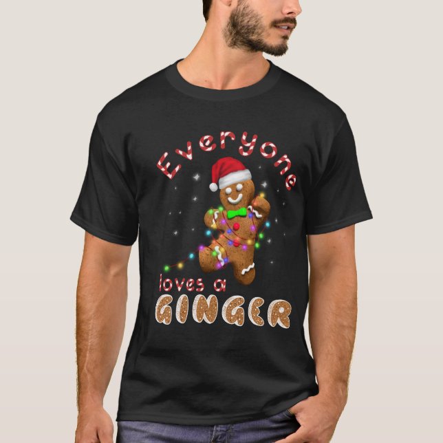 Alla Kärlek A Ginger Funny Gingerbröd Julafton T Shirt (Framsida)