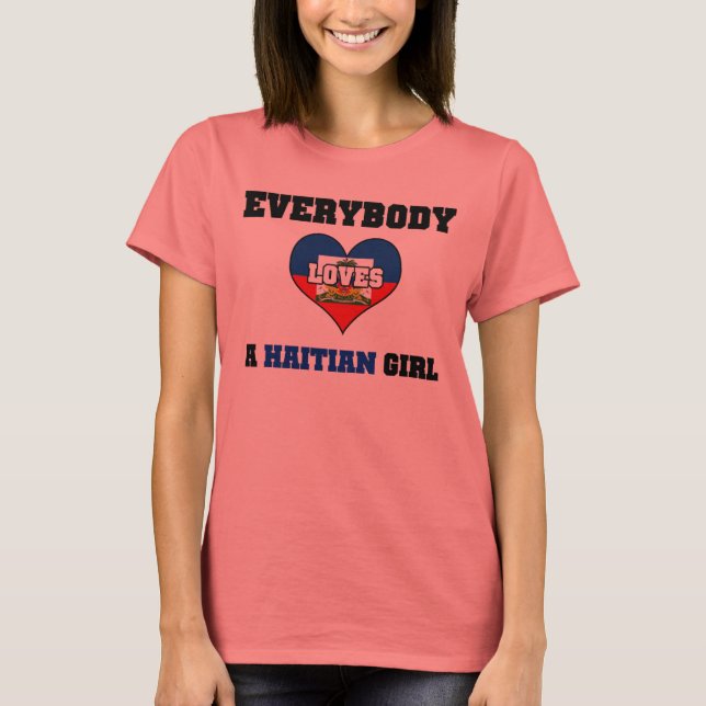 Alla kärlek a Haitian Girl T Shirt (Framsida)