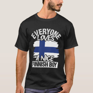 Alla Kärlek A Nice Avslutar Boy Birthday Finnland T Shirt