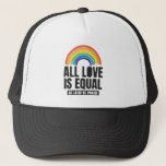 Alla Kärlek är lika med HBT-Pridet för lika Höger  Keps<br><div class="desc">"Hela Kärlek är lika" är en regnbåge med stil-färg och en perfekt för pride och stöd till kärlek,  jämlikhet och ökad medvetenhet. Det här är en underbar presentidea för Rainbow LGBTQ Lesbisk Pan Trans Queer Cis-perfekt för Pride Månad,  Pride Week med Rainbow Flagga.</div>