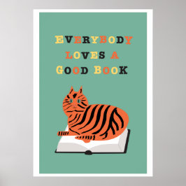 Alla Kärlek en Bra Bok Poster med Kat