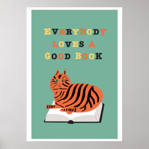 Alla Kärlek en Bra Bok Poster med Kat