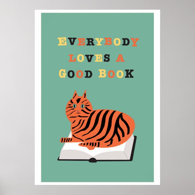 Alla Kärlek en Bra Bok Poster med Kat (Framsidan)