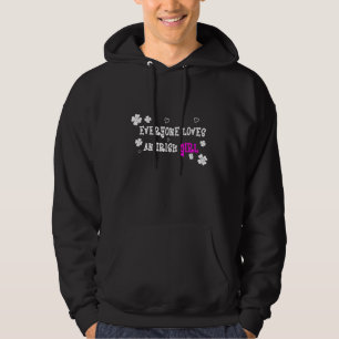 Alla Kärlek en Irish Girl Saint patrick Day 202 Hoodie