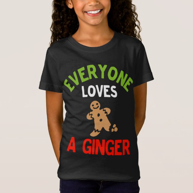 Alla Kärlek ett Ginger Cute Julgingerbröd T Shirt (Framsida)