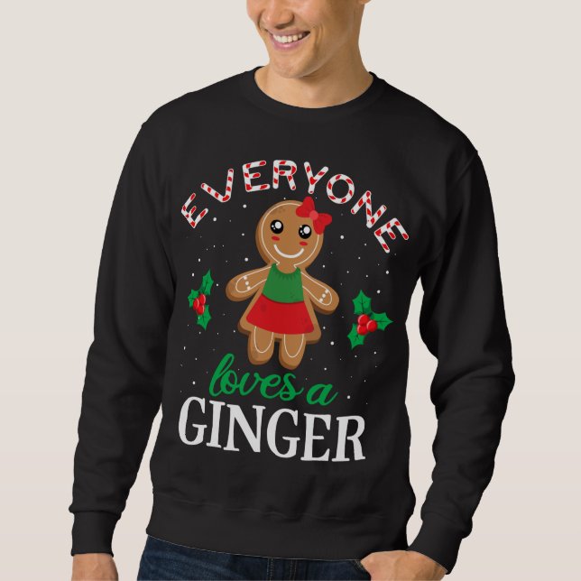 Alla Kärlek Ginger Cookie Apparel, julgi Lång Ärmad Tröja (Framsida)