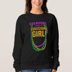 Alla Kärlek Louisiana Girl Mardi Gras Pärlor Par T Shirt