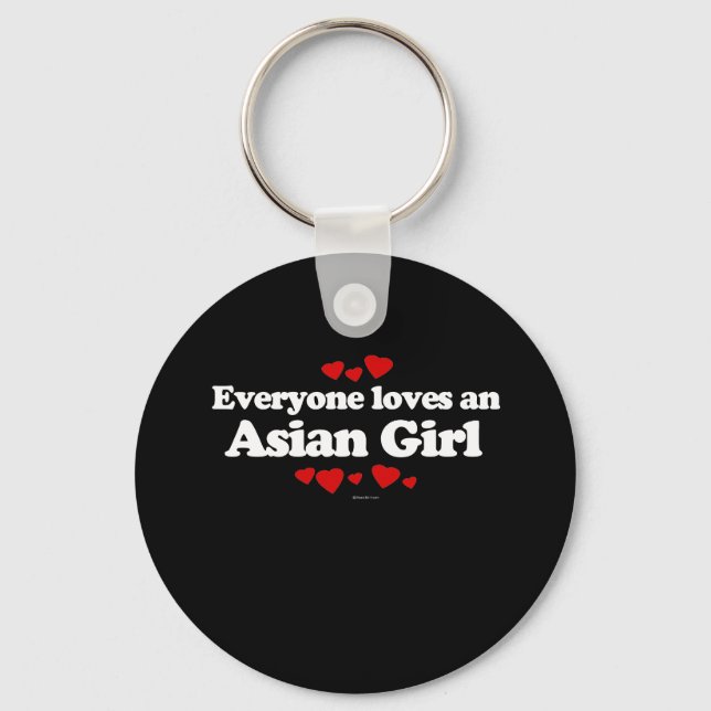 Alla Kärlek och Asian Girl T-shirt Nyckelring (Framsida)