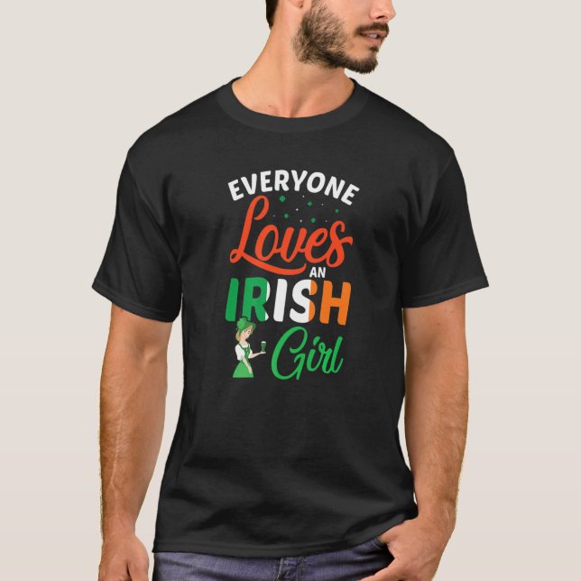 Alla Kärlek och Irish Girl Funny St patricks day T Shirt (Framsida)