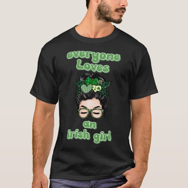 Alla Kärlek och Irish Girl Saint Patricks Day T Shirt (Framsida)