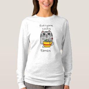 Alla Kärlek Ramen   Funny Cat Pun T Shirt