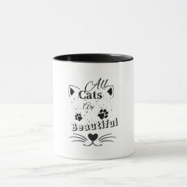 Alla katter är vackra – Minimal söt kattdesign Mugg