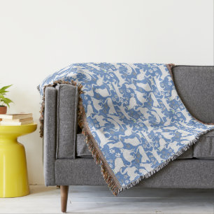 Alla katter mönster.w.bx4 L Blue BG Filt