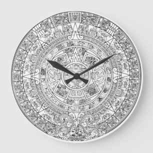 Alla klocka i Aztec Calendar Vector