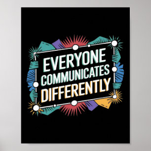 Alla Kommunicerar Olika Autism Acceptans Poster