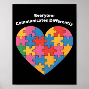 Alla kommunicerar olika Autism-integrering Poster