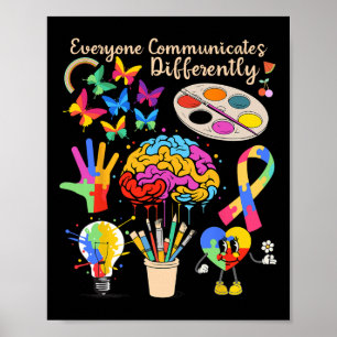 Alla kommunicerar olika autism månad Acc Poster