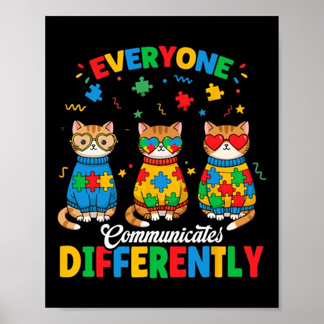 Alla kommunicerar olika autism Månad Awa Poster (Framsidan)