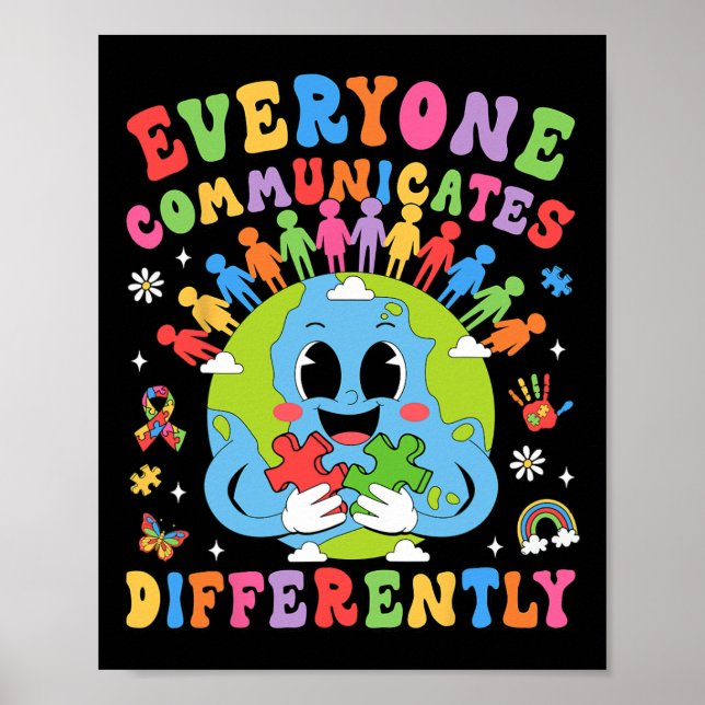 Alla kommunicerar olika Autism Talterapi T Poster (Framsidan)