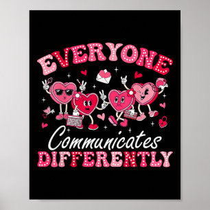 Alla kommunicerar olika Autism Valentine Poster