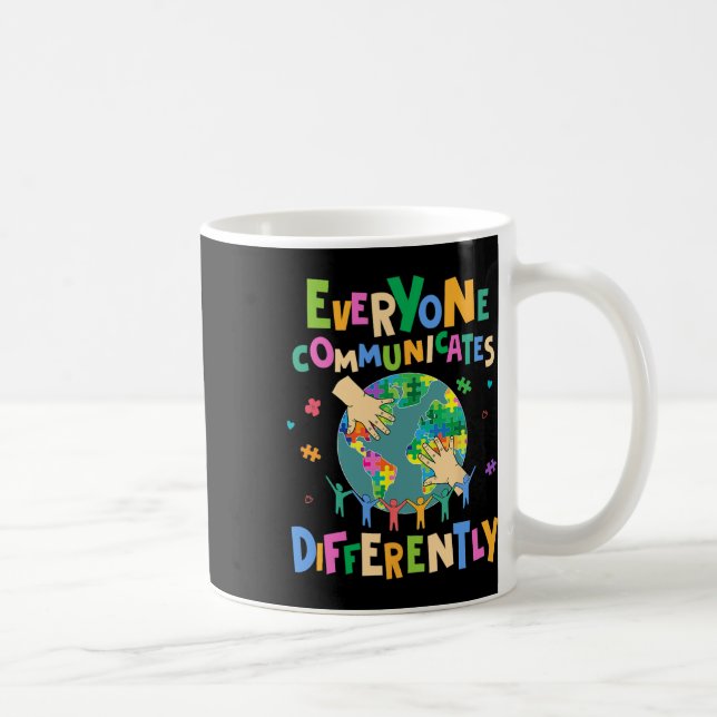 Alla kommunicerar olika Autism World Kind Kaffemugg (Höger)
