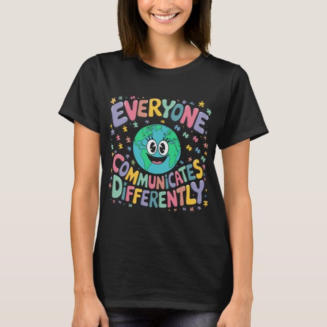 Alla kommunicerar olika Specialpedagogik T Shirt (Framsida)