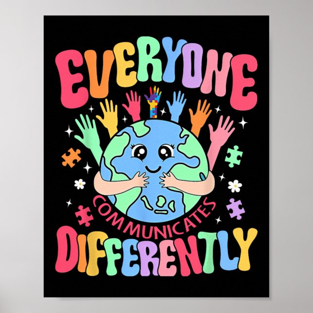 Alla kommunicerar olika sped Teacher Aut Poster (Framsidan)